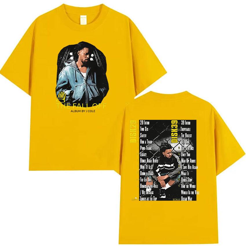 Camiseta Unisex Vintage Gótica de Manga Corta J.Cole Rapper The Fall Off Tour Álbum 2026 Camisetas de Algodón Oversize Hip Hop