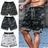 5XL Summer Shorts Men Fitness Shorts Camouflage Design Waist Drawstring Polyester Quick Dry Sports Short Trousers for Outdoor