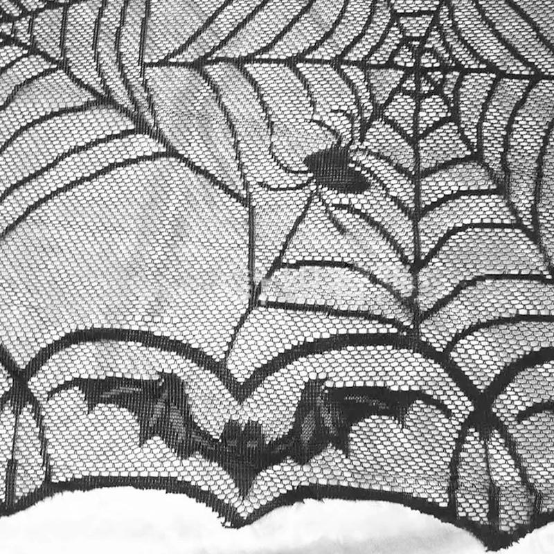 1Pc Halloween Horror Prop Polyester DIY Spider Web Black Table Cloth Lace Tablecloth Home Decor