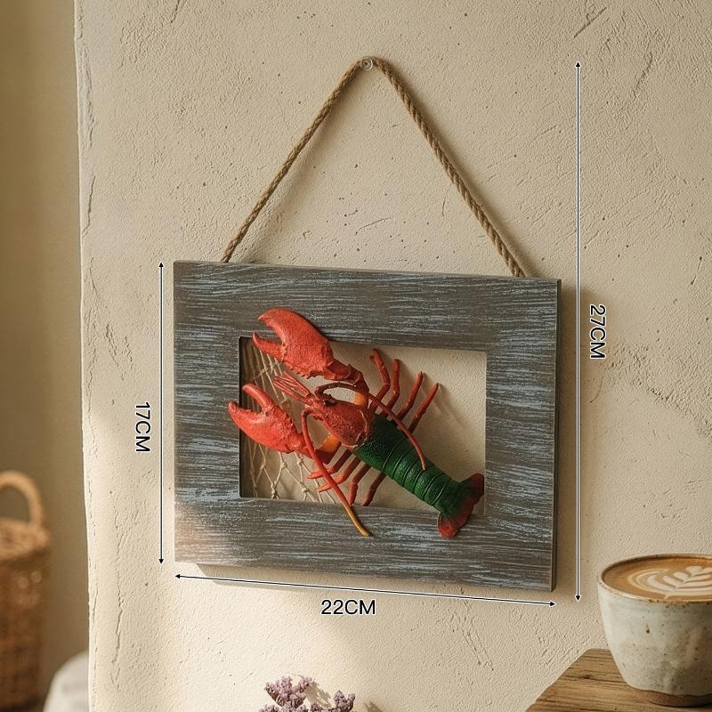

1 шт. Деревянная трехмерная краб-лобстер в средиземноморском стиле, настенное украшение, картина, украшение для стены гостиной, спальни
