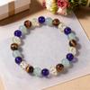 Festive Gifts Tiger Eye Aquamarine Crackle Crystal And Purple Glass Beaded Bracelet Stylish Fashion Jewelry For Daily Wear Simple Versatile Accessory