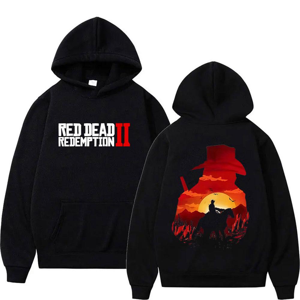 

Hot Red Dead Redemption 2 Print Hoodie Men s High Quality Fashion Oversized Sweatshirt Unisex Retro Long Sleeve Pullover Hooded 3XL