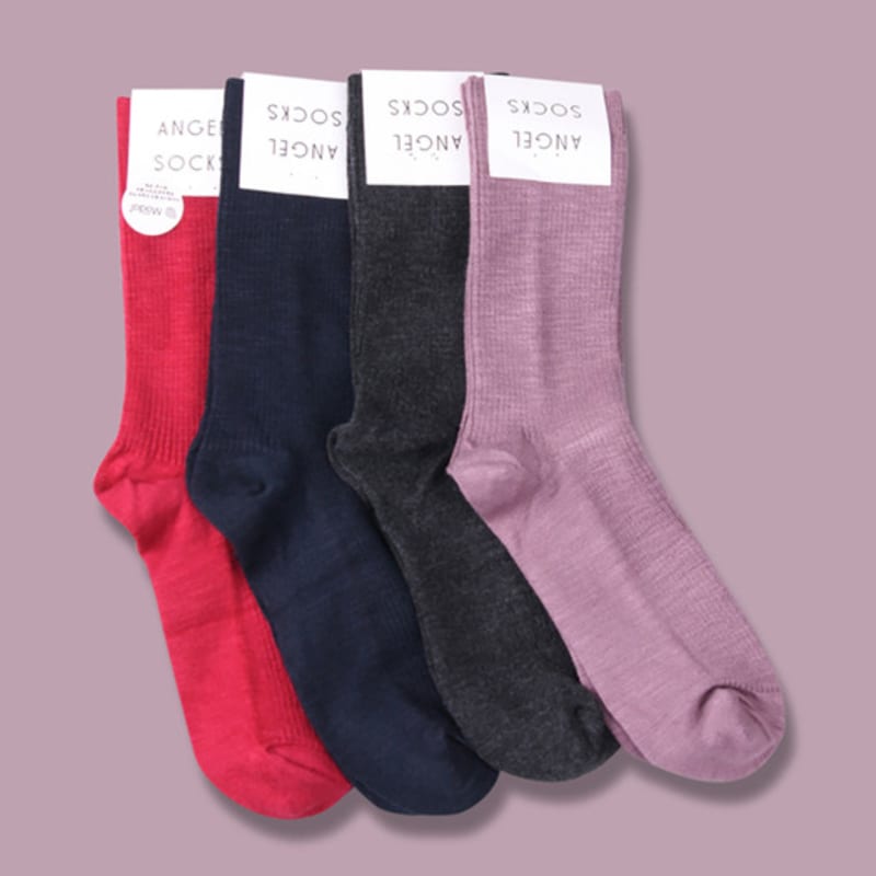 ANGEL SOCKS Set 2_Tone-on-Tone Modal Package Modal Socks Sock Gift Plain Socks Student Socks Bone Socks