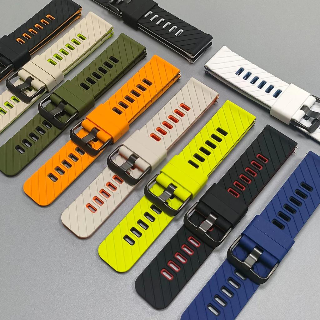 22mm Silicone Watch Band For COLMI C8 Max/M42/V75 GPS Adjustable Strap For COLMI C81/P71/P68/V70 Sports Correa Replace Bracelet