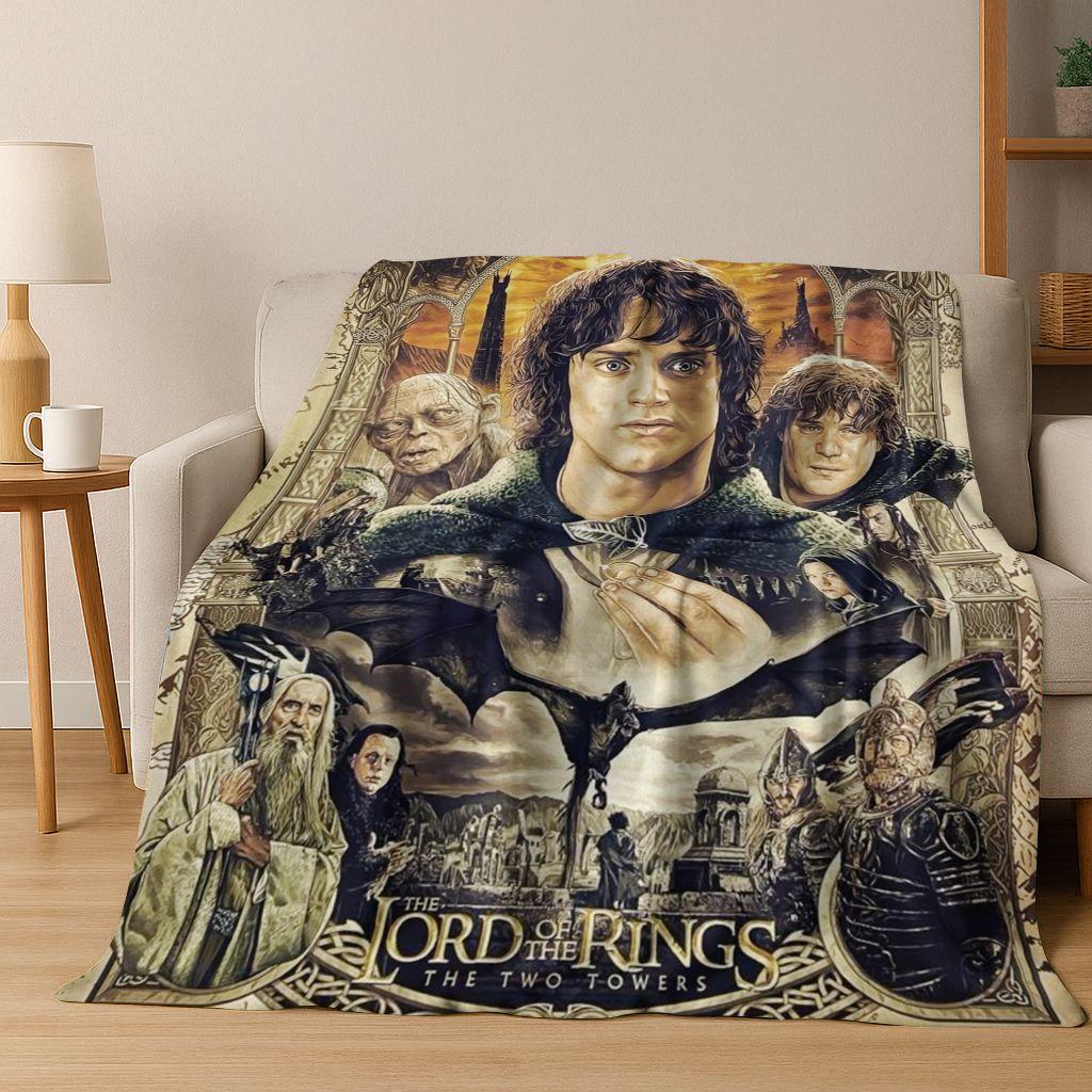 Classics L-Lord of The Rings H-Hobbit Movie Flannel Blanket,Warm and Cozy Soft Throw Blanket for Home Bedroom Bed Sofa Cover Kid