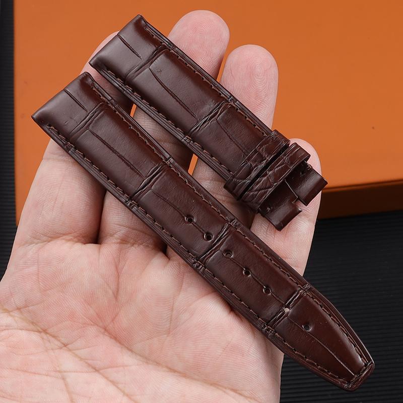 20mm 21mm 22mm Crocodile Skin Watch Band Replacement for IWC Portugieser Porotfino Family PILOT'S Watches Strap Folding Buckle