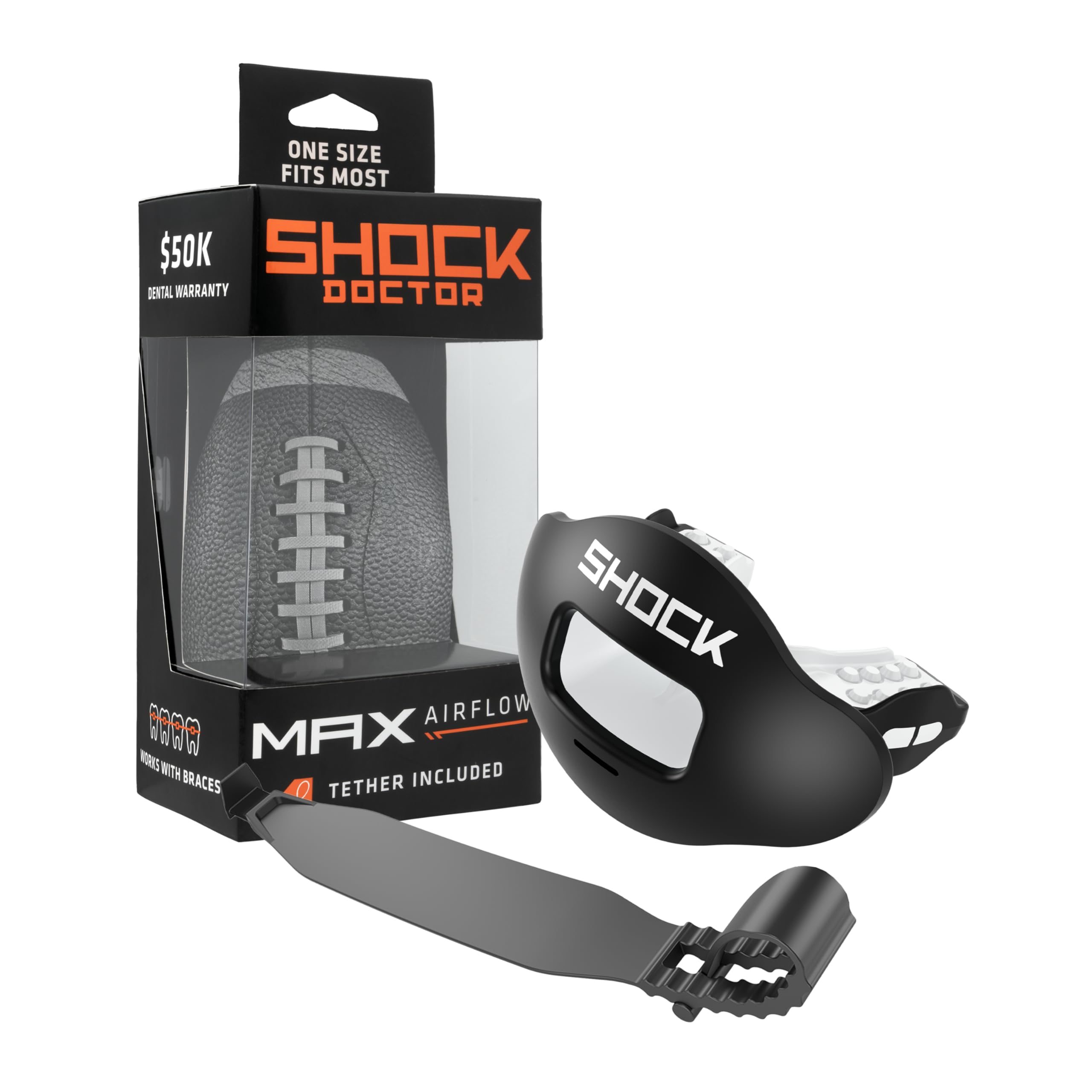 SHOCKDOCTOR MaxAirflow Защита губ 2.0 3500 Черный/Белый