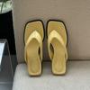 Fashion 2025 New Women Flats Slippers Slides Sandals Shoes Summer Beach Female Flip Flops Fashion Square Toe Ladies Flats Slippers Shoes