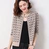 Women's Spring/Fall Elegant Knit Cardigan with Stand Collar