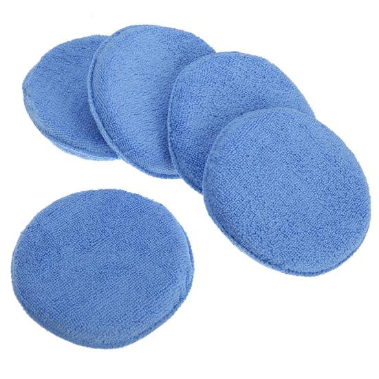 5Pcs Ultra Soft Microfiber Round Car Wax Applicator Pad Auto Care Polish Sponge