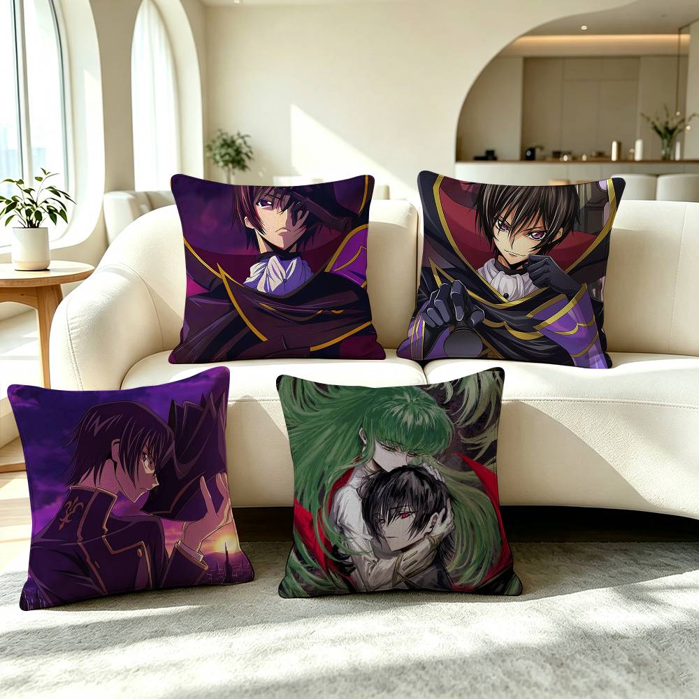 Ccode Geass Lelouch Anime Pillow Case Square Doublesided Sofa Cushion Cover Bedroom Bedside Pillow