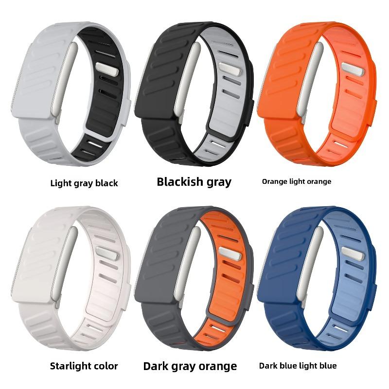 Waterproof Sports Silicone Strap for Whoop 5.0 Two-tone Replacement Wristband  with Snap Button Buckle