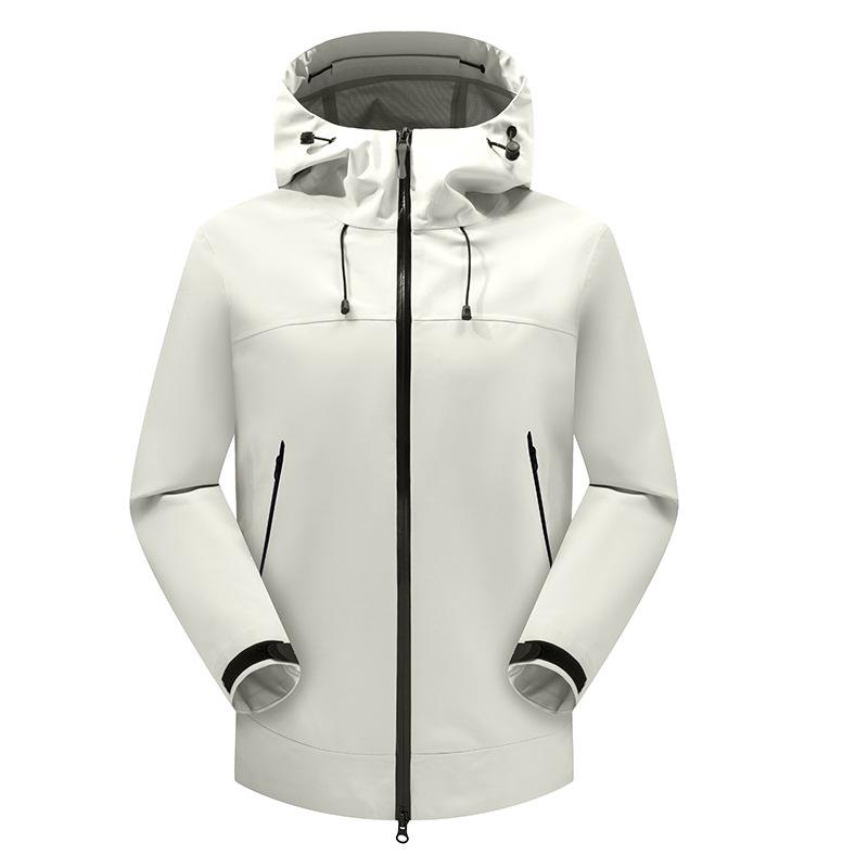 

Жіноча вітро- та водонепроникна куртка-хардшел для піших походів на весну/осінь 2024 M брудно-білий