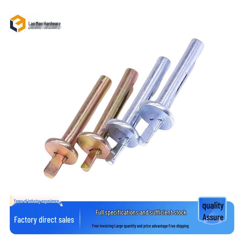 Cement Wall Gecko 6mm Hammer-in Expansion Bolt M6*40 [10 units] Yellow Zinc