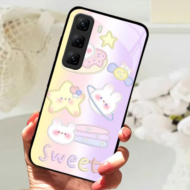 Gehärtetes Glas Case Für Infinix Hot 60 60i Hot60 Pro Plus 60Pro Handy Rückabdeckung Vollständige Abdeckung Linsenschutz Hülle Fundas Etui