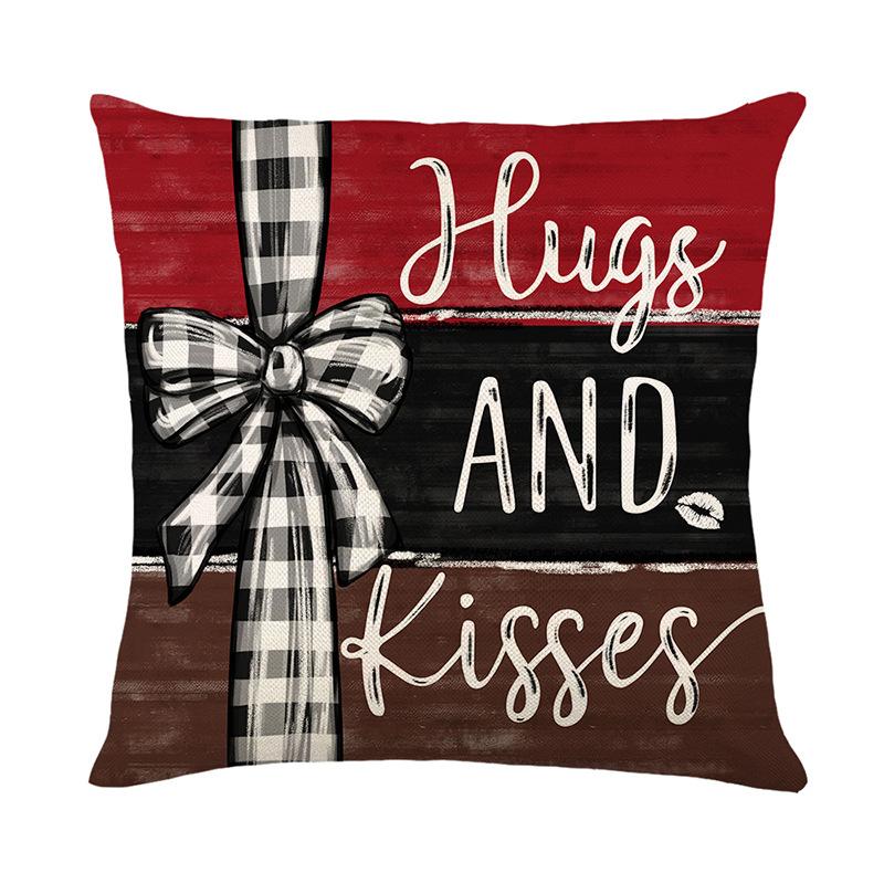 New Printed Pillow Case Valentine's Day Home Holiday Decoration Living Room Sofa Cushion Cover Bedside Cushion Cover