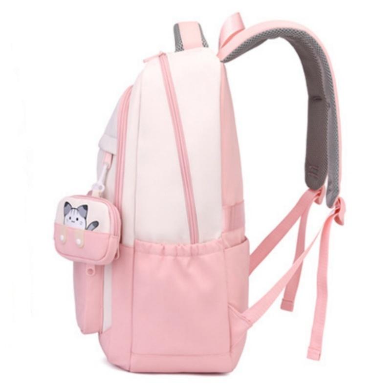 Trendy Lightweight High School Student Girls Schoolbag Large Capacity Burden Reduction Waterproof Backpack Primary School Students Grades 5-6 Book Bag