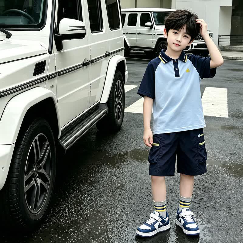Yoyo One Boys' 2026 Summer Polo & Shorts Set