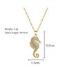 Fashion Zircon Hippocampu Seahorse Pendant Necklaces for Women Men Hip Hop Stainless Steel Chain Jewelry Gifts for Lover Friends