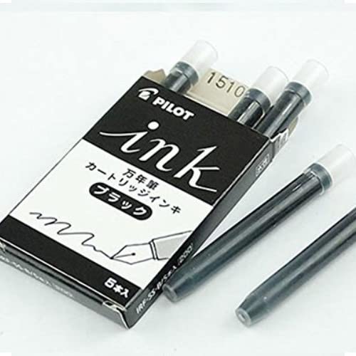 Pilot Fountain Pen Ink Cartridges, Black, 5-Pack, 3-Set, IRF-5S-B