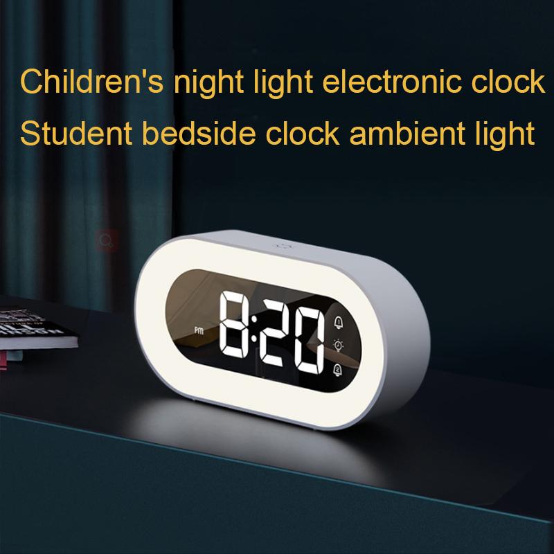 

Светодиодный небольшой будильник, ночник, электронные часы для детей, студентов, прикроватные мини-помещения, модели зарядки 3 передач