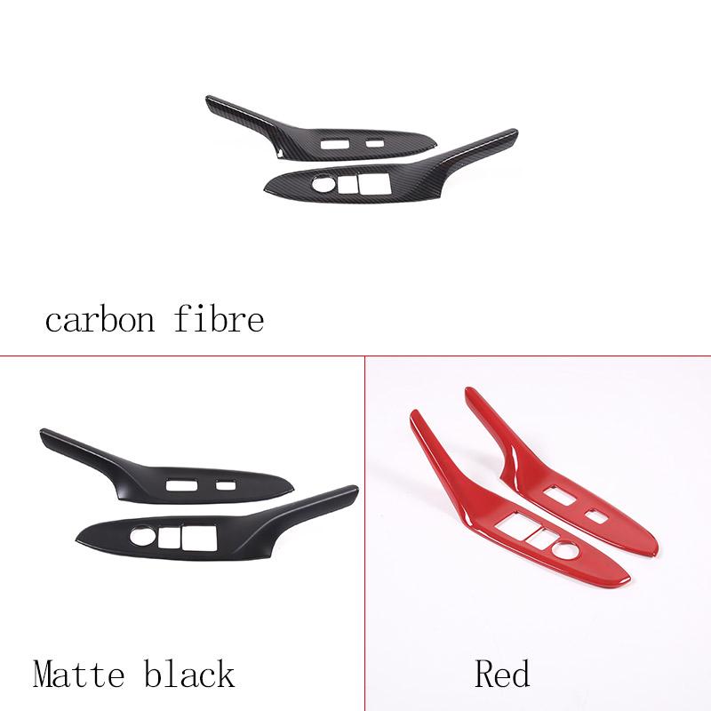 ABS Carbon Fiber/Matte Black For Mazda MX-5 2016-2026 Window Lifting Button Decorative Frame Sticker Car Interior Accessories