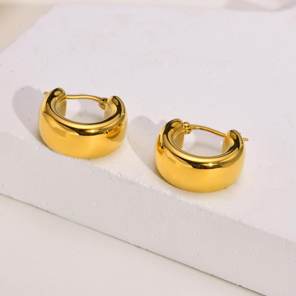 Women Dainty Hoop Huggie Earrings, Anti Allergy Stainless Steel Stud Earrings, Chic Birthday Party Fashion Jewelry To Mom Girls