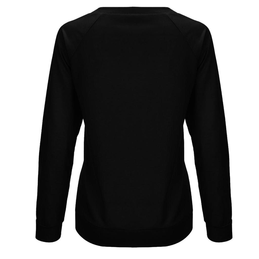 Mode Damen Lockerer Valentinstag-Print Rundhals Langarm Pullover Top