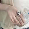 Elegant Pearl Tassel Double Layer Ring - Fashionable Temperament Jewelry