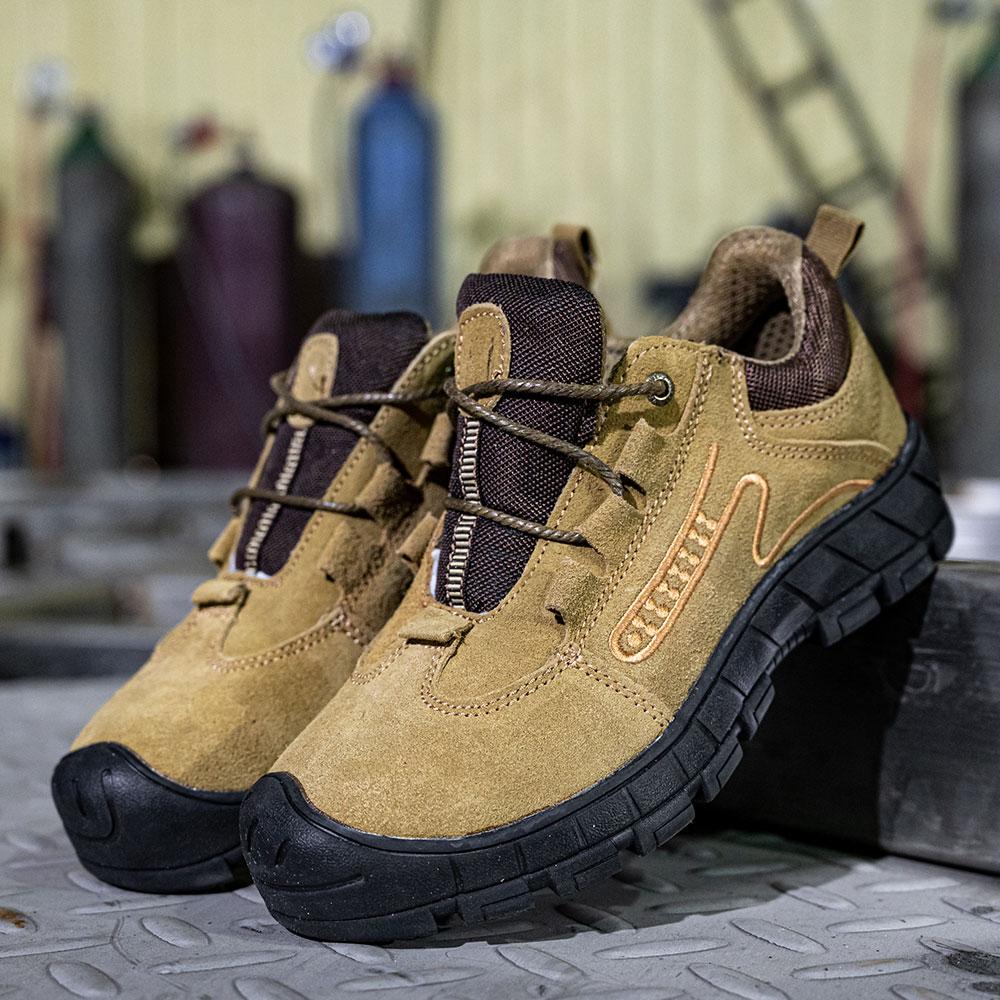 

Спецвзуття зі справжньої шкіри для чоловіків і жінок, робоче взуття, захисне взуття від ударів і проколів, зручні кросівки зі сталевим носком 46 сірий