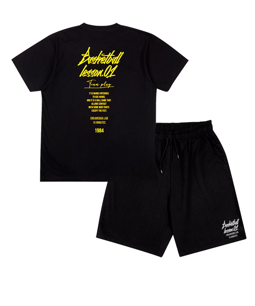 CREAM SODA LAB [2Pack] Quarter Logo Short Sleeve Shorts Set (Type A)