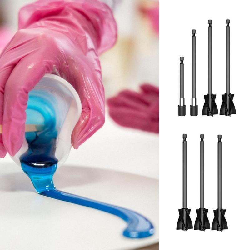 5Pcs Handheld Epoxy Resin Mixer Stirring Tool with 2 Extender Handle For Candle Soap Making and Paint Mixing Blending