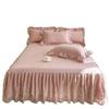 Juego de Falda de Cama de Encaje Coreano:  Protector de colchón antideslizante con volantes estilo princesa para camas individuales/dobles