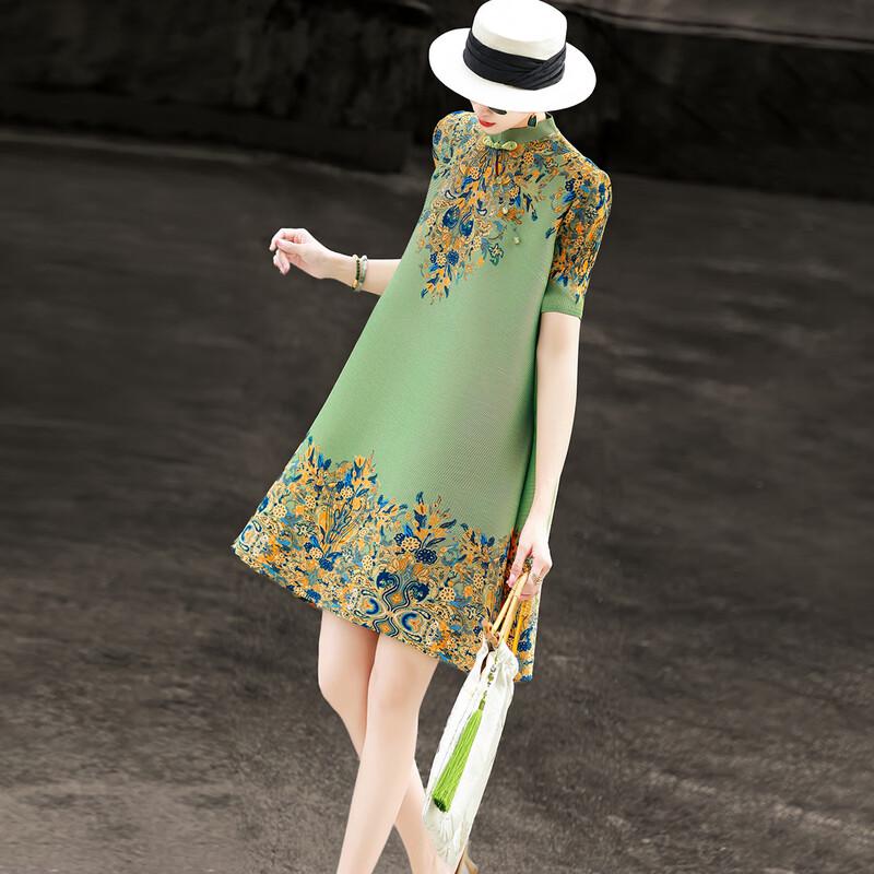 Lansere 2026 Sommer Neues Chinesisches Stil Gedrucktes Cheongsam Midi-Kleid