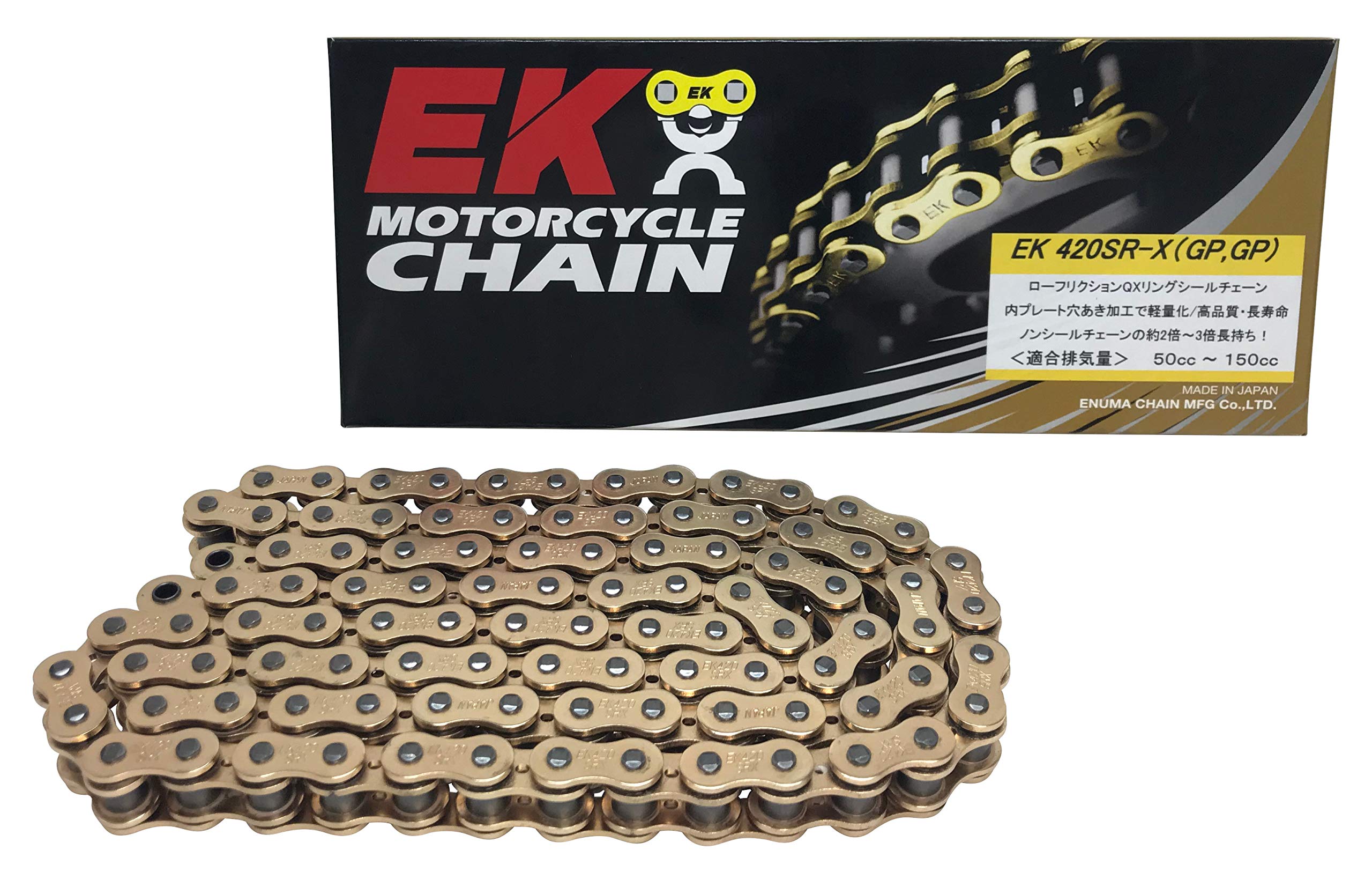 

EK QX Ring Seal Chain Gold 98L Clip 420SR-X [Semi-press Joint] - золотий