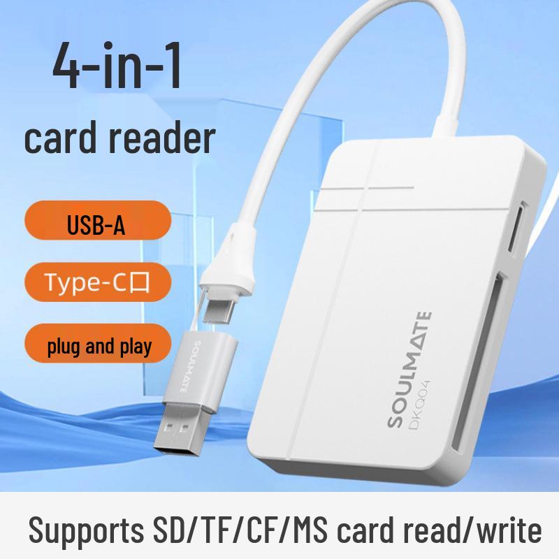 

7-Number Charm DKQ04 USB 2.0 Type-C Multi-function Card Reader - Supports SD, TF, CF, MS