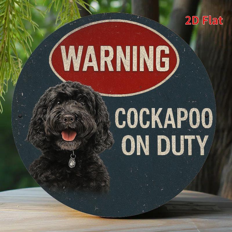 Funny Black Dog Sign. Themed Aluminum Plaque for Office, Garage or Coffee Shop.
