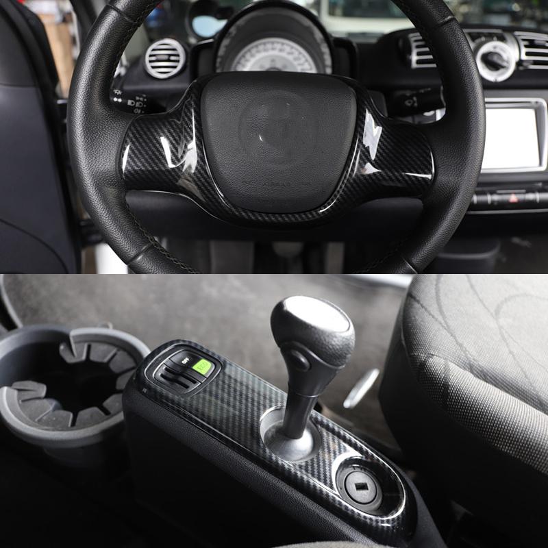 Fibră de carbon Husă decorativă interioară Turnare Instrument Carcasă de viteze Carcasă modificată pentru Old Smart 451 fortwo