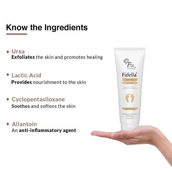 Fixderma 5% kwasu mlekowego, 15% mocznika, nawilża i koi stopy, naprawa pięt, bez parabenów i siarczanów, wszystkie rodzaje skóry 75 g