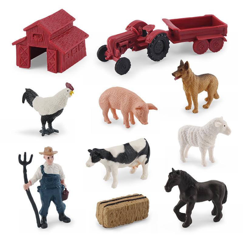 Realistic Pvc Farm Life Scene Model Featuring Shepherd Dog And Farm Animals Toys