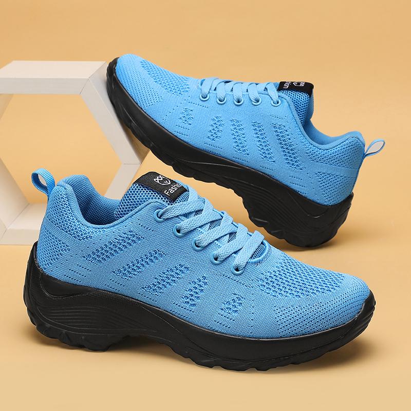 Fashion Women's Casual Sports Shoes Are Breathable Lightweight Slope Heel Outdoor Mesh Running Shoes Sports Jogging Tenis Walking Shoes