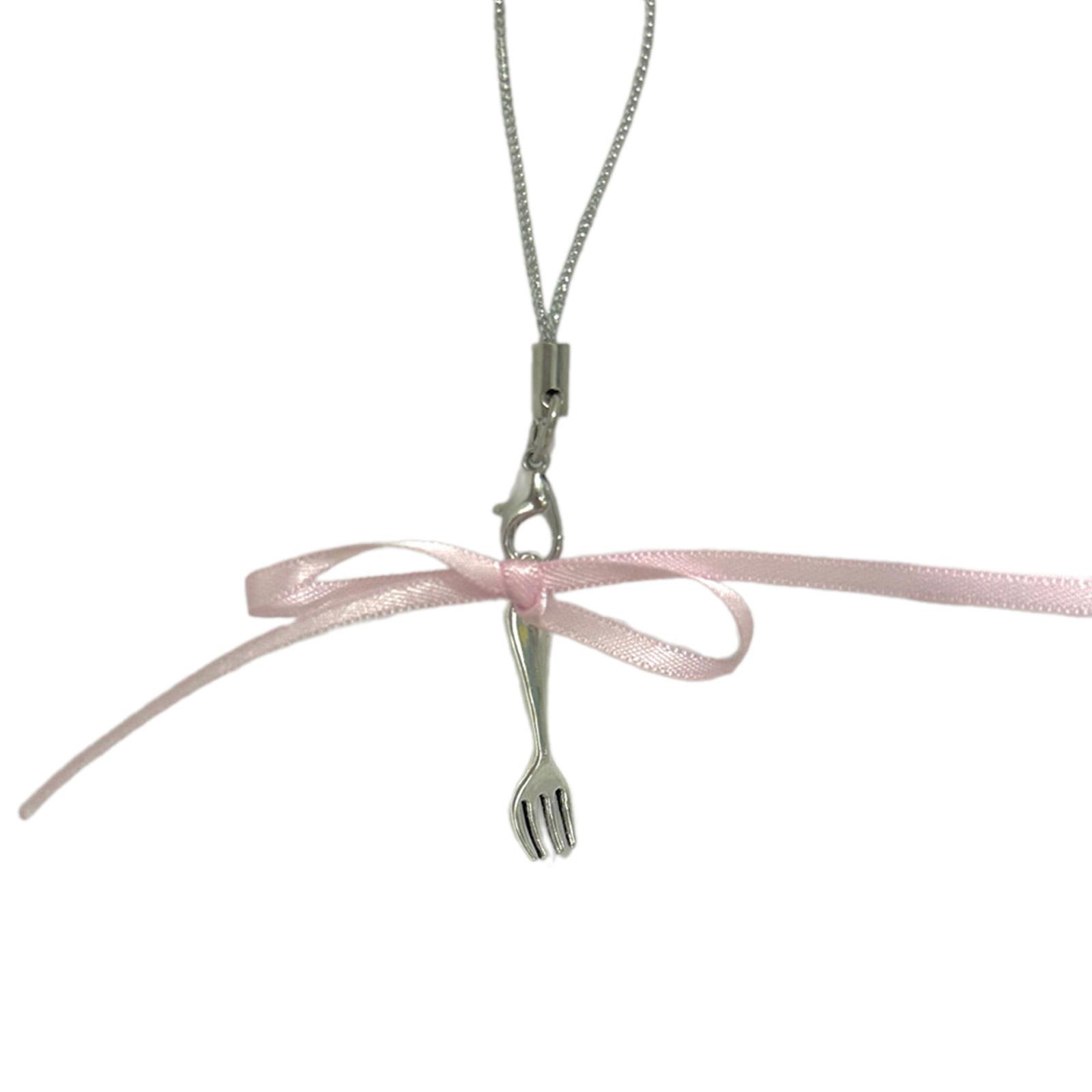 

Ленточный бантик Ремешок для телефона Подвеска-вилка Цепочка для телефона Съемные банты Шнурок для телефона Брелок для сумки Рюкзака Керринг Подарок розовый