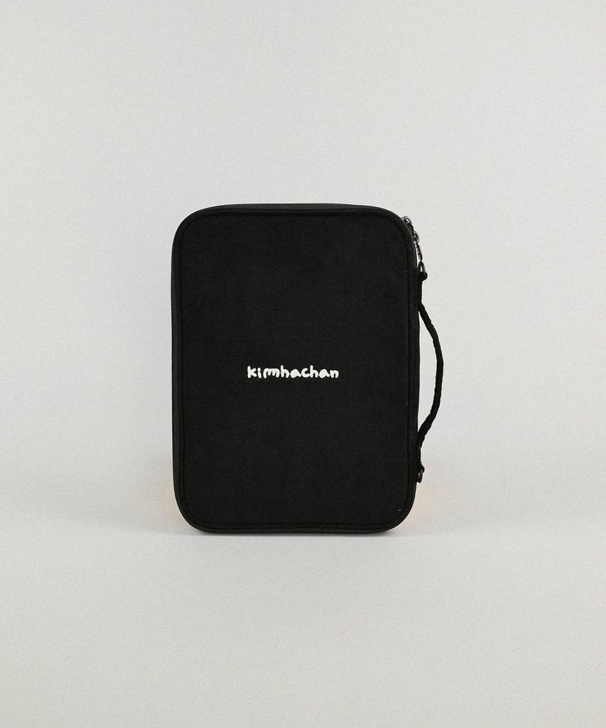 Kimhachan Corduroy Kitty Ipad Storage Bag - Black