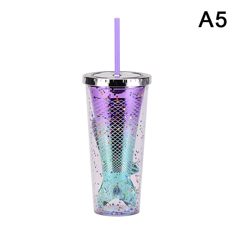 Electroplated Gradient Color 350ml 12oz Glitter Plastic Mermaid Tumbler Cup Merman Tumbler Cup Fishtail Fish Tail Tumbler Cup