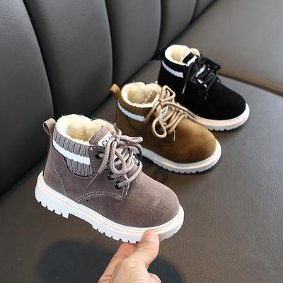 Herbst und Winter Kinderstiefel Warme Schneestiefel Plüsch Baumwollschuhe Größe 21-30