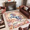 Unicorn Theme Crystal Velvet Floor Rug Personalized Custom Name Text Warm Carpet Home Decoration