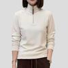Spring and Autumn Women's Stand Collar Plus Size Fleece Base Shirt  Warm Solid Color Pullover Long Sleeve T-Shirt Outwear