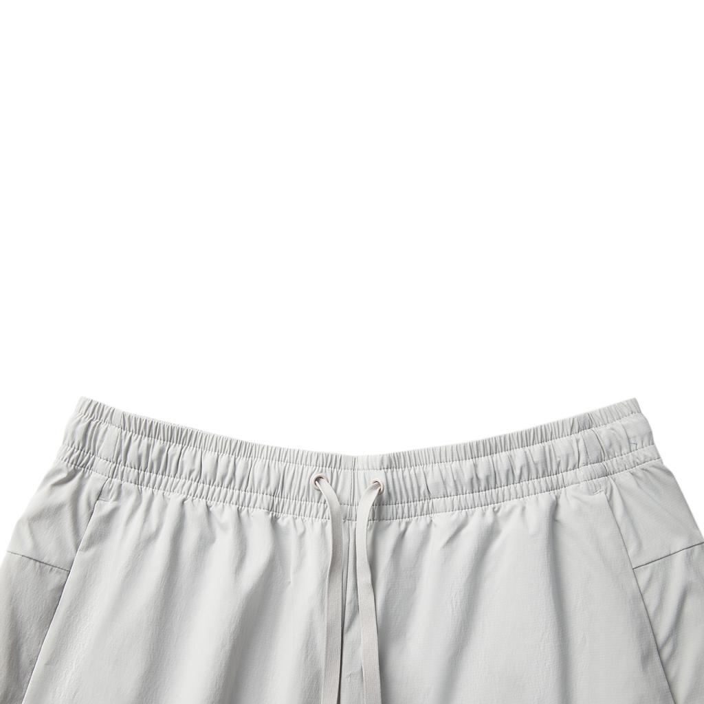 Li-Ning Comfortable Sports Simple Versatile Solid Color Lace-Up Mid-Waist Five-Point Casual Shorts Men Shorts Coin-Gray AKSV429-6