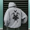 Autumn Winter Casual Sportswear Urban Fashion Hoodies Male Top Outwear 2025 Trendy Mens Hooded Sweatshirts Satan Pentagram Print