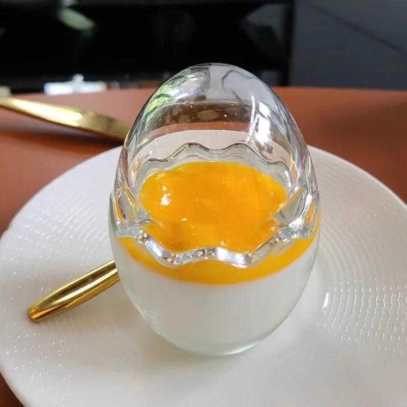 Eggshell Bowl Dessert Pudding Tableware Dish Pretty Fruit Plate Food Thermal Soup Steamed Egg Bowl French Glass Kitchen Utensils